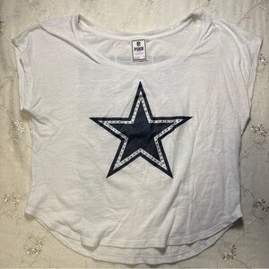 vintage y2k victoria’s secret pink nfl texas cowboys crop tee – size small